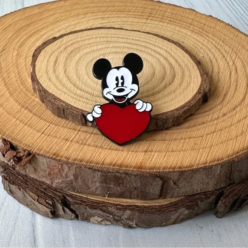Mickey Mouse Red Heart Love Enamel Pin/ Brooch Lapel